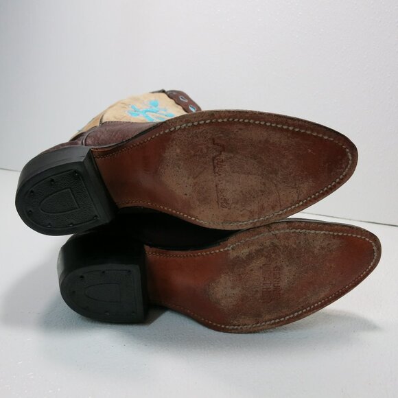 Macie Oil Tanned Three Tone Leather Women's Kicker Cowboy Western Boots Shoe 8 M - Picture 3 of 7